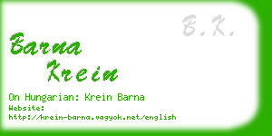 barna krein business card